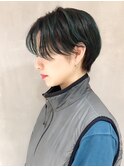 サファイアグリーンショート_厚めバングローライト_ba278893