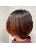 グラデーションオレンジ10代20代30代ショート