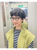 耳だしショート/ショートヘア/ショートパーマ/黒髪ショート