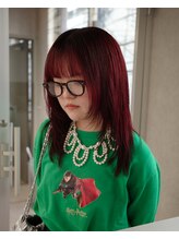 【内田　大樹】ディープレッド  ブリーチ/ケアブリーチ/学割24/ハイトーン/ウルフカット/レイヤーカット