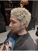 イージードリル/パンク/刈り上げショート/ホワイトブロンド