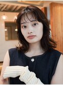 ぱつっと切りっぱなしボブニュアンスパーマフレンチガーリー原宿
