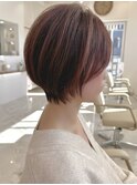 30代40代50代◎ショートボブ×ピンクブラウン