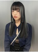 黒髪/ボブルフ/ネビージュ/小顔/ワンレン/梅田/髪質改善/前髪
