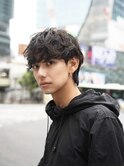渋谷緩めメンズシャドウパーマ海外風無造作ナチュラルパーマ