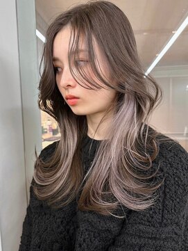 サイン 渋谷(SIGN) 韓国ヘアーハッシュカットレイヤーカットグレージュブリーチ無し