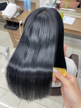 アッシュ 下北沢店(Ash) 艶々ブルーブラック×髪質改善縮毛矯正
