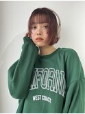 暖色顔まわりレイヤーボブ/20代/30代