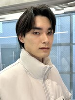 センターパートニュアンスパーマ