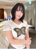 ひし形シルエットのレイヤーボブ◎