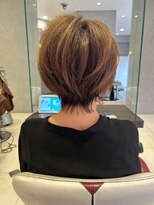 アース 大曽根店(HAIR&MAKE EARTH) earthショートレイヤーボブミルクティー丸みショートボブ