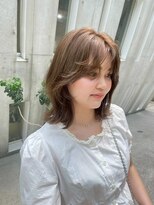 アンドケー 那覇おもろまち店(and K)&nbsp;ブラウンベージュ/ミディアムレイヤー/ハッシュカット