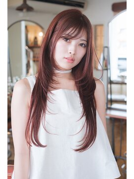 ヘアラウンジ アンリオ(hair lounge an rio) ロングレイヤー×ワインレッド