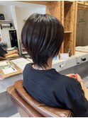 美髪結べるボブボブウルフミニウルフ薄めバング斜めバング