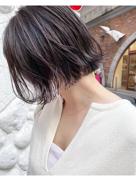 フロート 小阪店(float) アッシュグレー_マロンベージュ Aラインボブ かきあげ