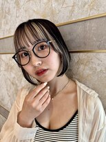 ロンド ストラーダ 心斎橋(Lond strada)&nbsp;マチルダボブ×インナーグレージュ【髪質改善/縮毛矯正】