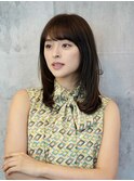 顔周りレイヤー小顔カットくびれミディ内巻きワンカール