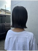 ブルーブラック暗髪美シルエットロング20代30代×エアストレート