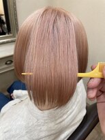 アメリ ココロ 南森町店(Ameri cocoro.)&nbsp;大人可愛い透け感20代30代ブリーチ２回で作るペールピンクボブ