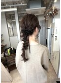 編みおろし ヘアアレンジ お呼ばれヘア 博多