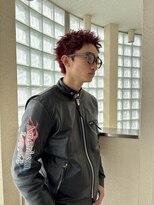 ビビディ バビディ ブー 河原町三条店(Bibbidi.bobbidi.boo)&nbsp;メンズ　ワインレッドカラー×スパイキーショート