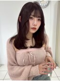 グレージュ切りっぱなしボブ前髪ありミニボブミルクティベージュ