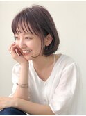 田中似合わせカットシースルーバング前下がりボブ