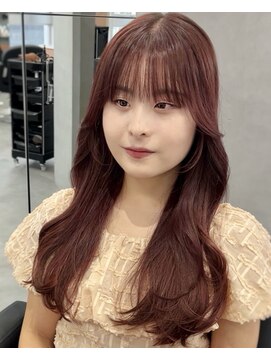 ジエクトカナウ 梅田 【顔周り似合わせカット】姫カットレイヤー/チェリーレッド