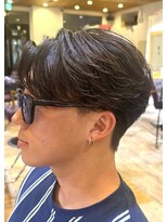 オーシャントーキョー(OCEAN TOKYO) 韓国マッシュフェザーパーマニュアンスパーマセンターパート黒髪