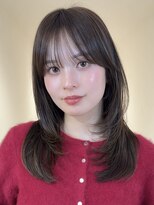 アイトーキョーエス 渋谷(AI TOKYO S)&nbsp;着物ヘア/ダークアッシュ/ミディアムレイヤーカット/渋谷