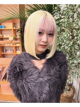 ソワンドゥブレス 瓜破店(soin de brace) ポイントカラー×ハイトーン×髪質改善×小顔