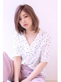 20代30代40代透明感マロンベージュニュアンスカラーAラインボブ