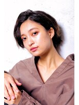 クシュ 所沢東口店(kusyu...) カーキグレージュマッシュショートボブフェザーバング(所沢378)