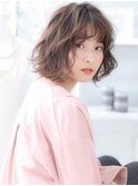くせ毛風バレイヤージュ前下がりエアリーボブa越谷20代30代40代