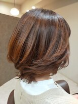 ヘアサロンアンドヘアメイクディー(hair salon hair make D)&nbsp;仙台D　インナーカラー×オレンジカラー×グラデーションボブ