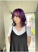 ハイトーンカラー　パープルカラー　ブリーチカラー