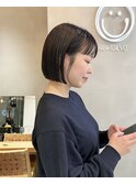 ミニボブボブショートぱっつん前髪ワイドバング