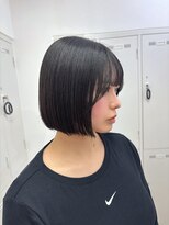 アッシュ 下北沢店(Ash) 縮毛矯正で収まるアゴラインタッセルボブ