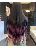 超ロングのピンクラベンダーグラデーションカラー