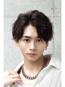 フリーラ 横浜(freera) メンズダークアッシュニュアンスパーマ韓国マッシュウルフカット