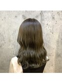 ふんわりエアリーパーマ×オリーブベージュでうるツヤ髪に