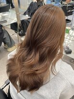 サンク 原宿 表参道(cinq) 表参道ミルクティーベージュケアブリーチ顔まわりレイヤーカット