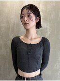 大人のタッセルボブ/暗髪/骨格矯正/千駄ヶ谷・北参道・代々木