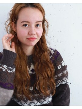 オーサム(AWESOME) 《AWESOME》ハイライト ◎ オレンジベージュロング