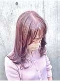 【hazuki】大人かわいい艶髪透明感ピンクベージュ/ブリーチなし