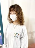 【パーマ】ブリーチ毛にウェーブパーマデザイン