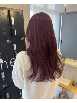 シェル 津山の手店(shel) 20代30代髪質改善艶感ダブルカラーカシスピンク透明感