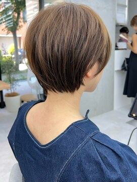 ビューブルー 亀戸錦糸町(VIEW BLUE) 美髪シアーカラーピンクブラウンショートカット切りっぱなしボブ