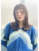 アンサム 二子玉川店(UNSOME) 【二子玉川】顔まわりレイヤー/オン眉/短めバング/グレージュ