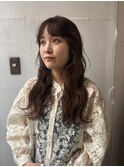 チョコレートベージュバウンシーカール小顔フェイスレイヤー
